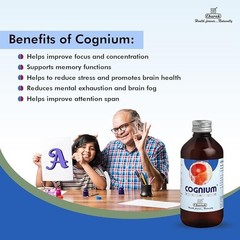 Charak Cognium Ayurvedic Syrup – 200 mL for Brain Health & Memory Support 3 Pack