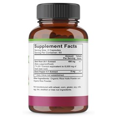 Organic Beet Root 8000 Mg Strength 20:1 Extract 30-120 Capsules Heart Health
