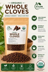 Organic Ceylon Hand Picked Whole Cloves Sri Lanka Non-GMO USDA Certified 3.5 oz