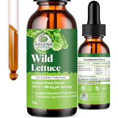 Amazing Botanicals Wild Lettuce 10X Extract Tincture Liquid Herbal Supplement