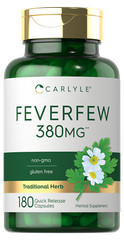 Feverfew Capsules 380mg | 180 Count | Non-GMO, Gluten Free | by Carlyle