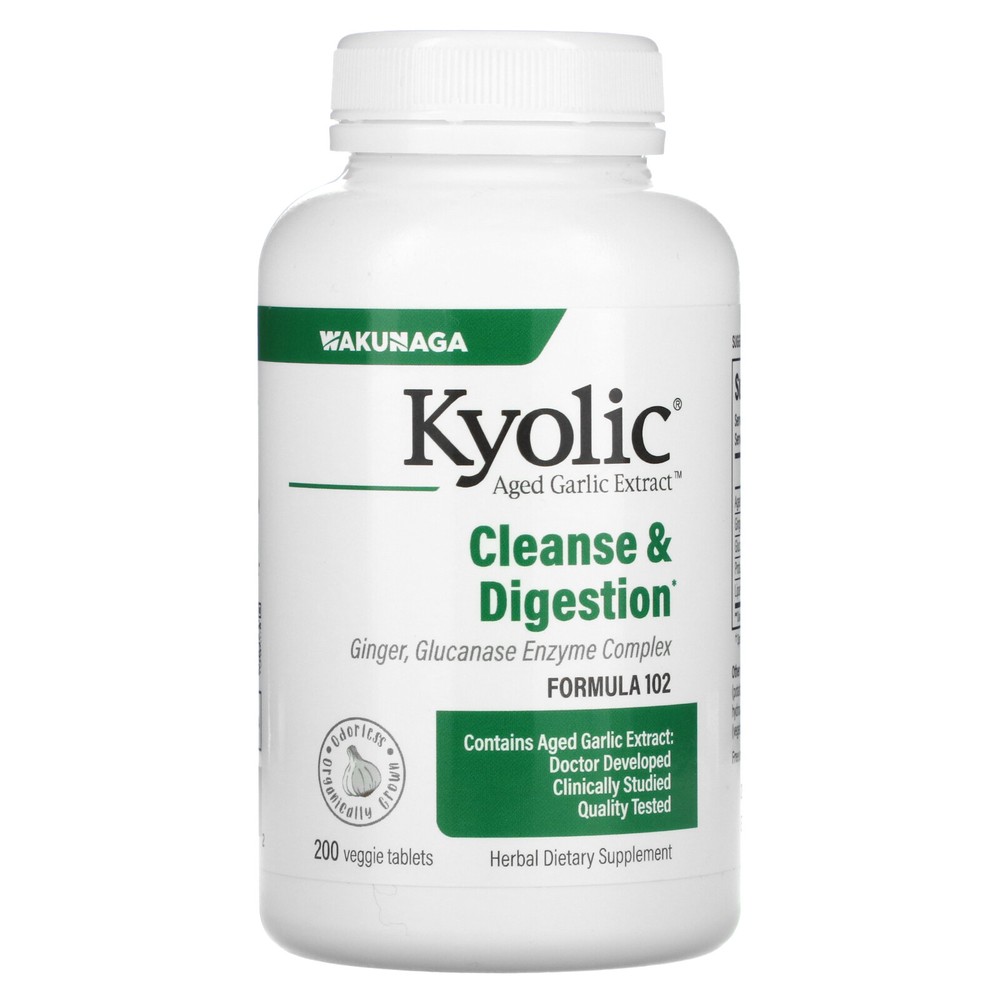 Aged Garlic Extract, Cleanse & Digestion, Formula 102, 200 Veggie Tablets
