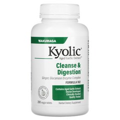 Aged Garlic Extract, Cleanse & Digestion, Formula 102, 200 Veggie Tablets