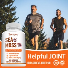 Sea moss, bladderwrack and burdock root capsules, immune and thyroid care