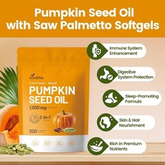 Aceite de Semilla de Calabaza con Saw Palmetto 3000mg Próstata y Cabello