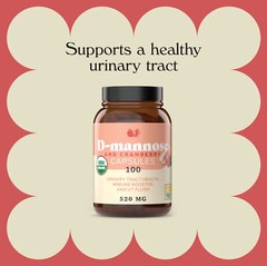 D-Mannose & Cranberry Capsules – 100 Capsules, 1040mg per serving for Urinary