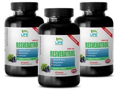 Grape Seed Extract Powder Wellness – Resveratrol Supreme 1200 (3 Bottle 180 Cap)