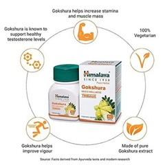 Himalaya Gokshura Tablets 60 Count Pack of 3 Herbal Supplement