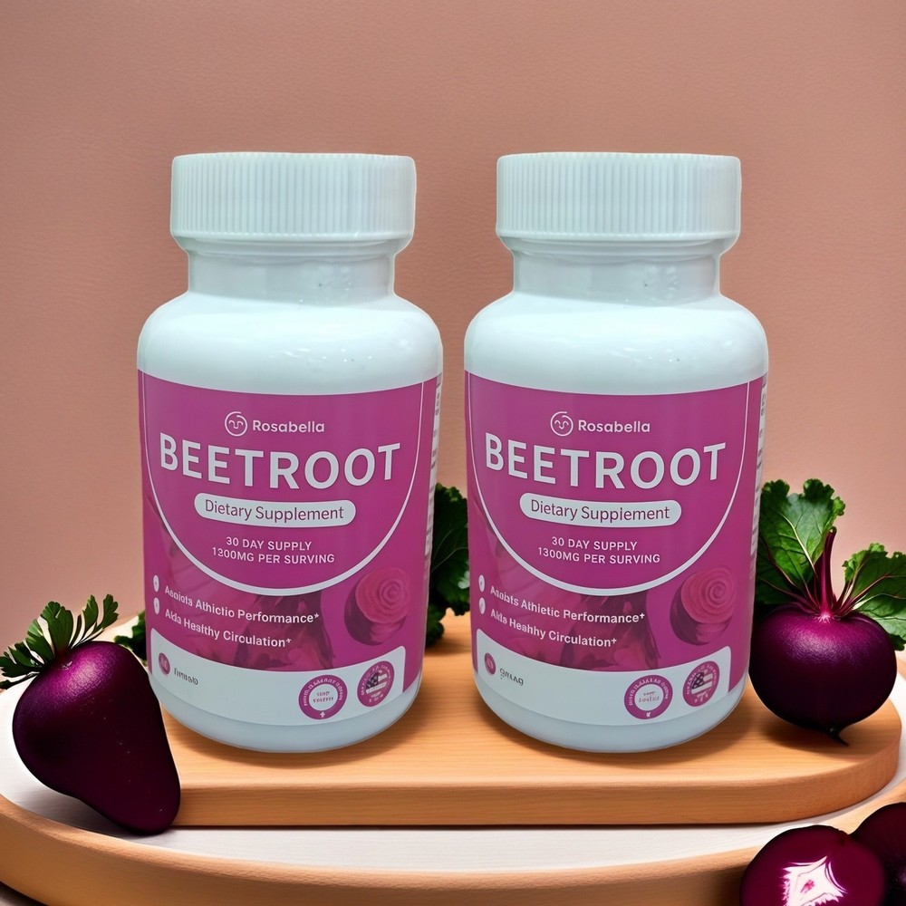 2Pcs Organic Rosabella Beet Root Natural Energy Boost Blood Pressure 60-Capsules