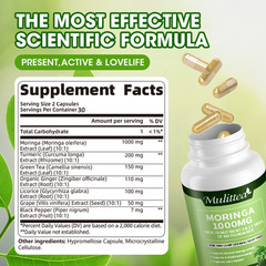 Moringa Oleifera Leaf Powder Organic Herbal Extract Immune Gut Health Support