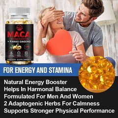 Maca Root 12000mg, Ashwagandha,Panax Ginseng Extract Male Enhancing 120 Capsules