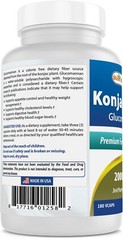 Best Naturals Konjac Glucomannan root 2000mg/serving 180 Veggie Caps