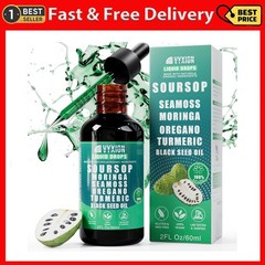 Soursop Bitters Liquid Drops 10 in 1 with Sea Moss, Moringa, Turmeric, Black See