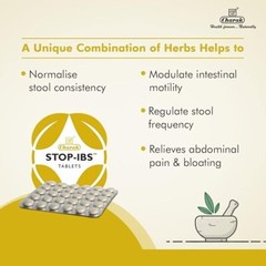 Charak STOP-IBS (90 Tablets) Herbal, Helps Manage Irritable Bowel Syndrome F/S.