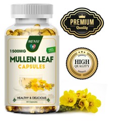 Mullein Leaf Capsules For Lung Cleansing & Detox Herbal Dietary Supplement 60PCS