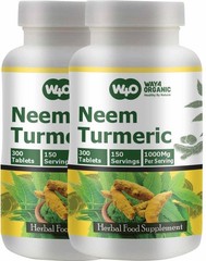 Neem Turmeric Capsules – 300 Tablets, 1000mg, Equal Ratio, 150 Servings (2 Pack)
