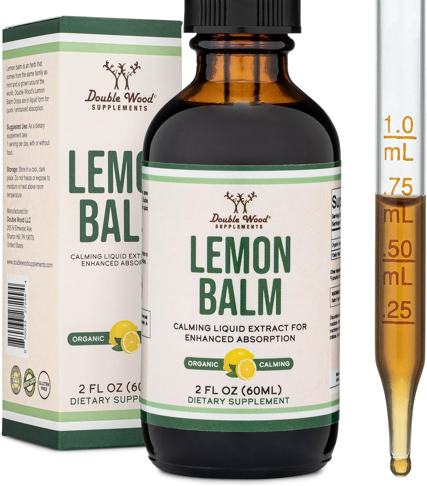 Lemon Balm Tincture – Organic Lemon Balm Drops for Relaxation 590Mg – 2FL OZ, 12
