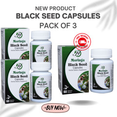 Moringa Black Seed Capsule, 180 Capsules, Herbal Dietary Supplement-Pack of 3