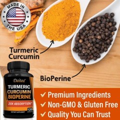 Turmeric Curcumin Highest Potency 95% 2500mg with BioPerine Black Pepper Extract