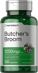 Butchers Broom Capsules 1250mg | 120 Count | Non-GMO, Gluten Free | by Horbaach