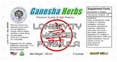 LONGEVITY MASTER FORMULA LIQUID TINCTURE EXTRACT 28 SUPER TONIC HERBS! 120 ml.