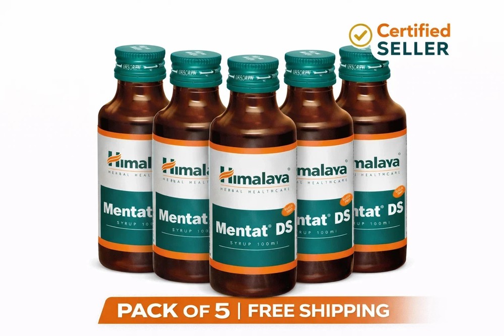 Himalaya Mentat DS Syrup (100ML x 5) Herbal Cognitive Wellness Support Free ship