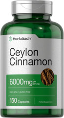 Ceylon Cinnamon Capsules 6000mg | 150 Count | Non-GMO, Gluten Free | by Horbaach