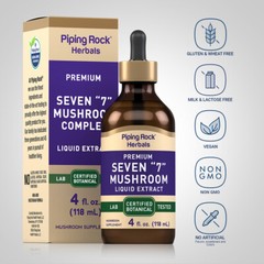 Mushroom Complex Liquid Drops | 4 Fl Oz | 7 in 1 | by Piping Rock