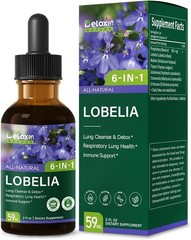 All Herbal Liquid Drops, Lobelia Extract for Lung Cleanse & Detox, Respirator…