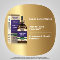 Damiana Extract Liiquid | 4 fl oz | Vegetarian | Alcohol Free | by Piping Rock