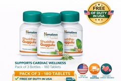 Himalaya Shuddha Guggulu 60 Tabs Herbal Supplement Pack of 3 Wellness Exp 05-27