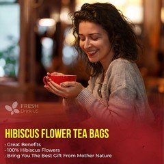 140 Hibiscus Flowers Tea Bags, 100% Natural, Pure from Hibiscus Flowers. Loose F