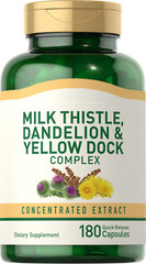 Milk Thistle, Dandelion & Yellow Dock 180 Pills by Piping Rock
