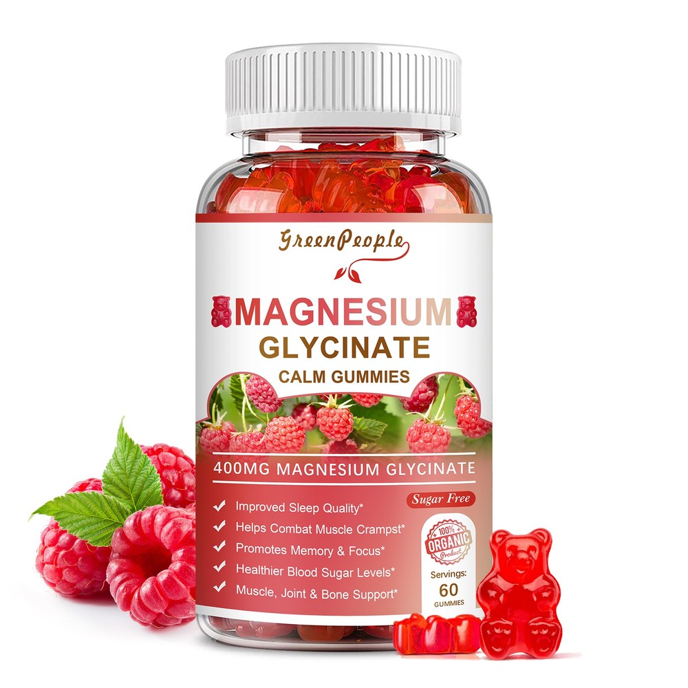 Magnesium Glycinate Gummies 400mg Improve Sleep Promotes Cognition & Focus 60pcs