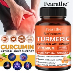 Curcumin Ginger Black Pepper 2200mg Per Serving Bone Joint Pain Relief 120 US