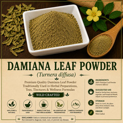 Premium Damiana Leaf Powder | Wild Crafted | Premium Quality | Herbal | USA