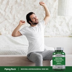 Mucuna Ashwagandha | 3000mg | 200 Capsules | Non-GMO | by Piping Rock