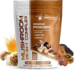 25-in-1 Organic Mushroom Powder Blend | 2000mg | Lions Mane | 120 Servings