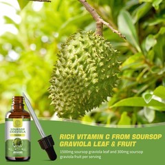 Soursop Graviola Extract Liquid Drops 1800mg Support Regeneration, Immune Boost