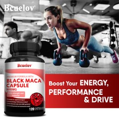 Black Maca Capsules 8050 mg 120 Caps With L-Arginine Ginseng Blend Black Pepper