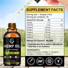 Nº1 Best Hemp Oil Drops for Pain Relief Stress Sleep PURE ORGANIC 1000mg 4 Pack