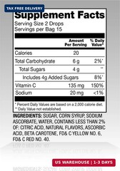 Amazon Basic Care Vitamin C Supplement Drops, Lemon, Orange & Grapefruit, 140 co
