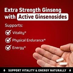 Korean Red Panax Ginseng 1500mg – Energy Supplement for Peak Performance, Foc…