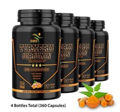 TURMERIC 95% CURCUMIN EXTRACT 10,000mg TUMERIC BLACK PEPPER ANTIOXIDANT 360 CAPS