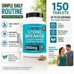 Chanca Piedra Stone Breaker 300 Tablets Kidney Cleanse Detox 2400mg from Peru