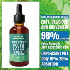 Natural Pure Soursop 10 in 1 Liquid DropsExtract-Seamoss Moringa Black Seed Oil