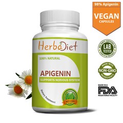 APIGENIN 98% Capsules Chamomile Extract 100:1 Matricaria Recutita Restful Sleep