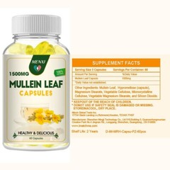 Mullein Leaf 240 Capsules for Lung Cleansing & Detox Herbal Dietary Supplement
