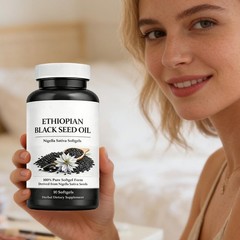 Ethiopian Black Seed Oil Softgels Thymoquinone |4.64% | Non-Gmo, Gluten-Free,60