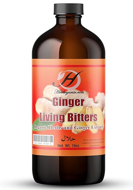 Herboganic Ginger Living Bitters | All Natural Living Bitters | 16 oz